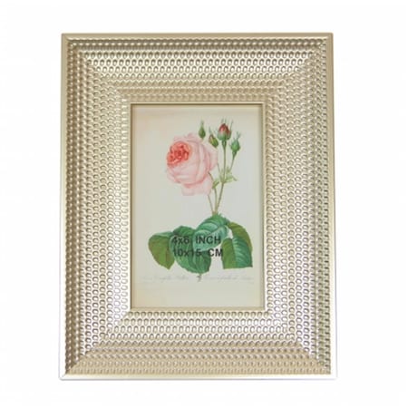 Purely Pecan 9.25 in. Metallic Silver Honeycomb Inspired Photo Picture Frame 32013912